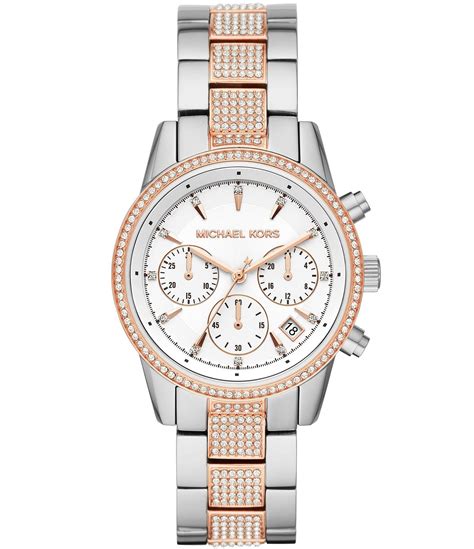 Michael Kors Women's Chronograph Ritz Stainless Steel Watch 